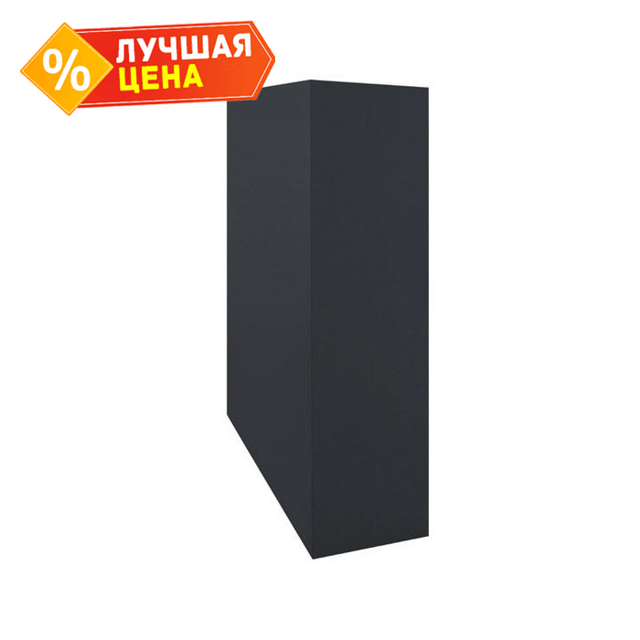 Кожух на трубу скатный д410/ш410/в1-850/в2-680 0,5 Satin Мatt с пленкой RAL 7024 мокрый асфальт