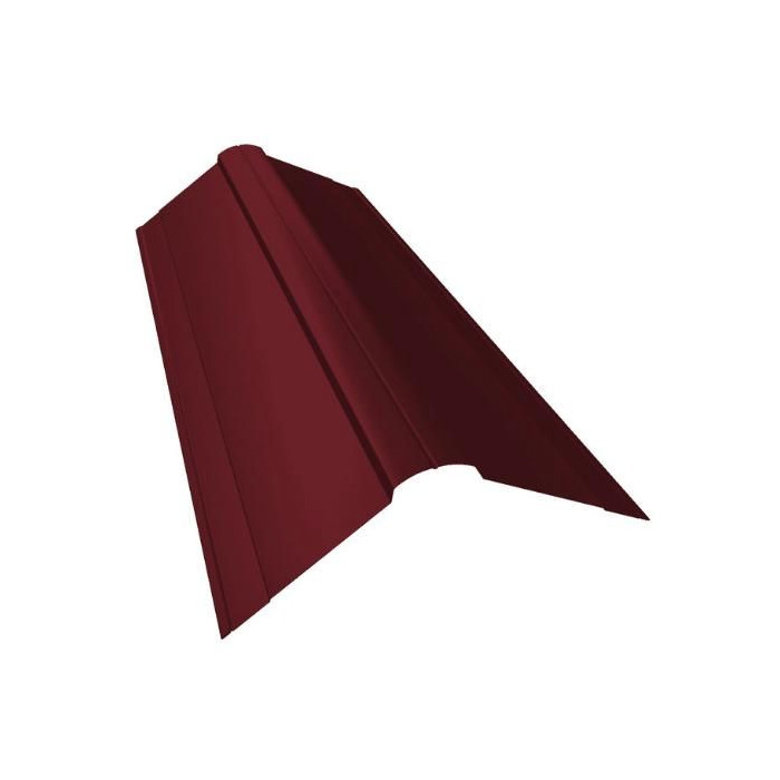 Планка конька фигурного 150x150 0,5 Satin Мatt RAL 3005 красное вино - фото №1